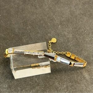 Fifth Avenue collection Silver tone gold tone crystal rhinestone tennis bracelet